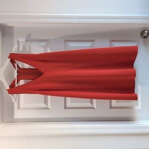 Alice + Olivia Red Racerback Zip Detail Shift Dress Party Cocktail Holiday